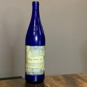 Jane Austen Themed Emma Blue Glass Bottle